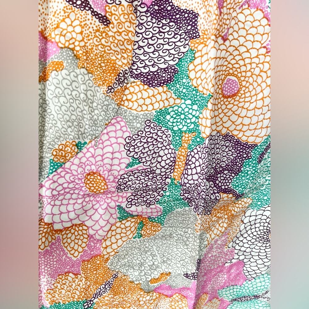 Vintage 60s 70s retro maxi dress handmade abstract pattern vintage wedding ooak - Picture 3 of 8